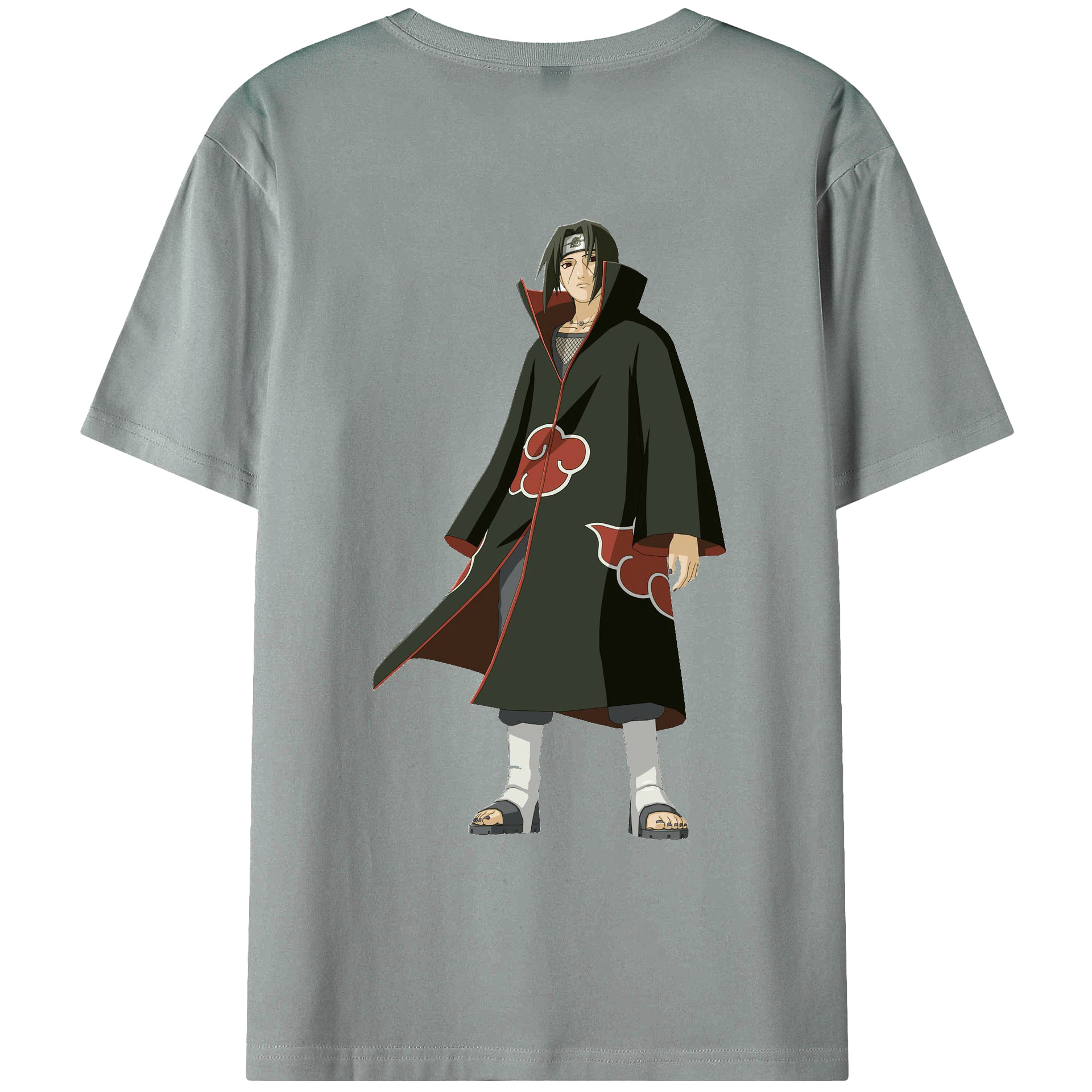 （画像用） NARUTO -ナルト- うちは イタチ Uchiha Itachi 綿100％ メンズ半袖Tシャツ（バックプリント） 通気性